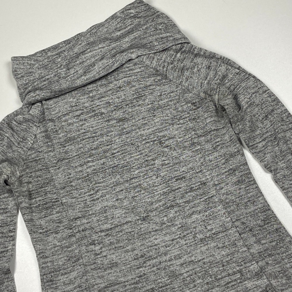 Nicole Miller NY Gray Space Dye Cowl Neck Raglan Top Size S Casual Chic Knit
